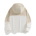 thumbnail image 4 of Men's Outdoor Casual Hooded Jacket Coat Windbreaker Sun Protection Zipper Long Sleeve Solid Color Lightweight Breathable Hiking Fishing Travel Streetwear | AESTIVO,Beige L, 4 of 7