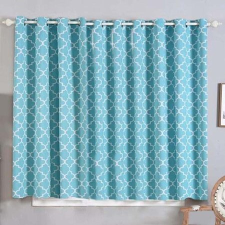 Efavormart 2 Panels Lattice Print Window Blackout Drapery Thermal