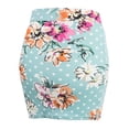 thumbnail image 3 of Doublju Women's Stretch Knit Bodycon Mini Skirt MINTFLOWER 3XL Plus Size, 3 of 3