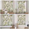 thumbnail image 5 of Tropical Leaf Semi Sheer Curtains Drapes for Living Room,Bedroom,French Doors Window 72 Inches Long,Palm Leaves Plants Vintage Spring Green Rod Pocket Chiffon Curtain Drapery Voile Draperies Panel, 5 of 8