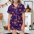 thumbnail image 2 of WEAIXIMIUNG 2 Piece Sets Pajamas For Kids Children Graphic Print Short Sleeve Button Shirt Shorts Pajama Set 4-5 Years, 2 of 5