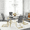 Table+4 Gray PU Chairs(Gold), variant on LUFTUT 5-Piece Kitchen Table and Chairs Set for 4, 51" Tempered Glass Dining Table with Metal Legs, 4 Clear Acrylic Chairs, Space-Saving Modern Apartment/Breakfast Nook Set, Easy Clean