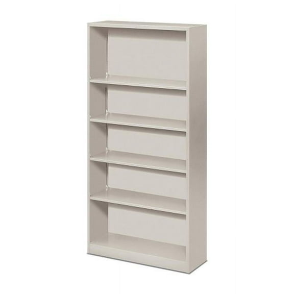 5 Shelf Metal Bookcase 34.5 in. W x 12.63 in. D x 71 in. Light Gray
