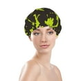 thumbnail image 3 of Easygdp Cute Cartoon Dinosaurs Shower Caps for Women, Double Waterproof Layers Shower Cap, Quick Drying Bath Hair Cap Reusable, 3 of 9