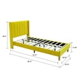 thumbnail image 2 of Tslinn Low Profile Upholstered Platform Bed,Twin Beds With Yellow Color(Velvet),, 2 of 3