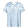 thumbnail image 4 of Jsaierl Short Sleeve Tops for Women Summer Dressy Shirts Crewneck Athletic Tunic Blouses Boho Print T Shirts Top Plus Size S-5XL, 4 of 4