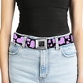 thumbnail image 5 of Buckle-Down Belt, Seatbelt Buckle Belt, Eighties Hearts Black Fuchsia White, 30 to 44 Inches, 5 of 9
