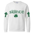 thumbnail image 5 of Dwelliawo Shamrock Sweatshirt Men Graphic Long Sleeve Waffle Knit Tees Cute St Patricks Day Slainte Clover Four Leaf Clover Print Shirts Round Neck Blouses White 3XL, 5 of 5