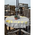 thumbnail image 2 of Sunflower Funny Words Table Cloth Round Tablecloth, Grey Yellow Modern Art Waterproof Wrinkleproof Table Cover with Umbrella Hole and Zipper for Party/Dining/Patio/Wedding 60 Inch, 2 of 9
