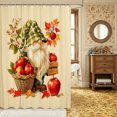 thumbnail image 2 of Erosebridal Fall Gnome Shower Curtain 72Wx84L,Apple Harvest Bathroom Shower Curtain,Cream, 2 of 6