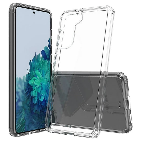 For Samsung Galaxy S21 (6.2") Phone Case Hybrid Transparent Clear Acrylic Back Hard PC & Soft TPU Protective Bumper Shock-Absorb Cover for Galaxy S21