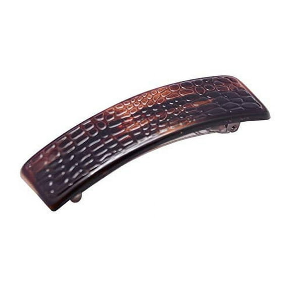 Parcelona French Croco Black Tortoise Shell Wide Strong Grip Clip Hair Barrette