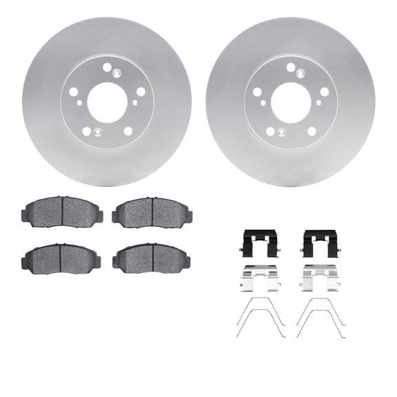 Dynamic Friction Company Front Geospec Brake Rotors with 5000 Advanced Brake Pads includes Hardware 4512-59152