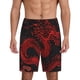 thumbnail image 1 of Balery Red Dragon On Black Pantalones cortos de pijama de punto de algodón para hombre con cinturilla y bolsillos-Large, 1 of 6