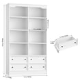 thumbnail image 6 of Homfa Double Row 6 Tier Bookcases, 71 in Tall Bookcase Bookshelf with 4 Drawers and 8 Display Cubicles, for Home Office Living Room, White, 6 of 7