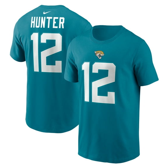 Men's Nike Travis Hunter Teal Jacksonville Jaguars Name & Number T-Shirt