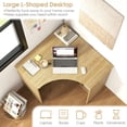 thumbnail image 4 of Yardi Yard Corner Computer Desk Triangle Home Office Desk with Adjustable Shelf and Arc-Shaped Profile-Natural, Computer Desk, Gaming Computer Desks for Study,Working,Writing, 4 of 7