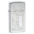 thumbnail image 4 of Zippo Slim High Polish Chrome Venetian Pocket Lighter, 4 of 5