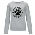thumbnail image 3 of Womens Sweatshirts Fall Lightweight Crewneck Long Sleeve Tops Loose Casual Dog Paw Print Graphic Pullover T-Shirts, 3 of 4