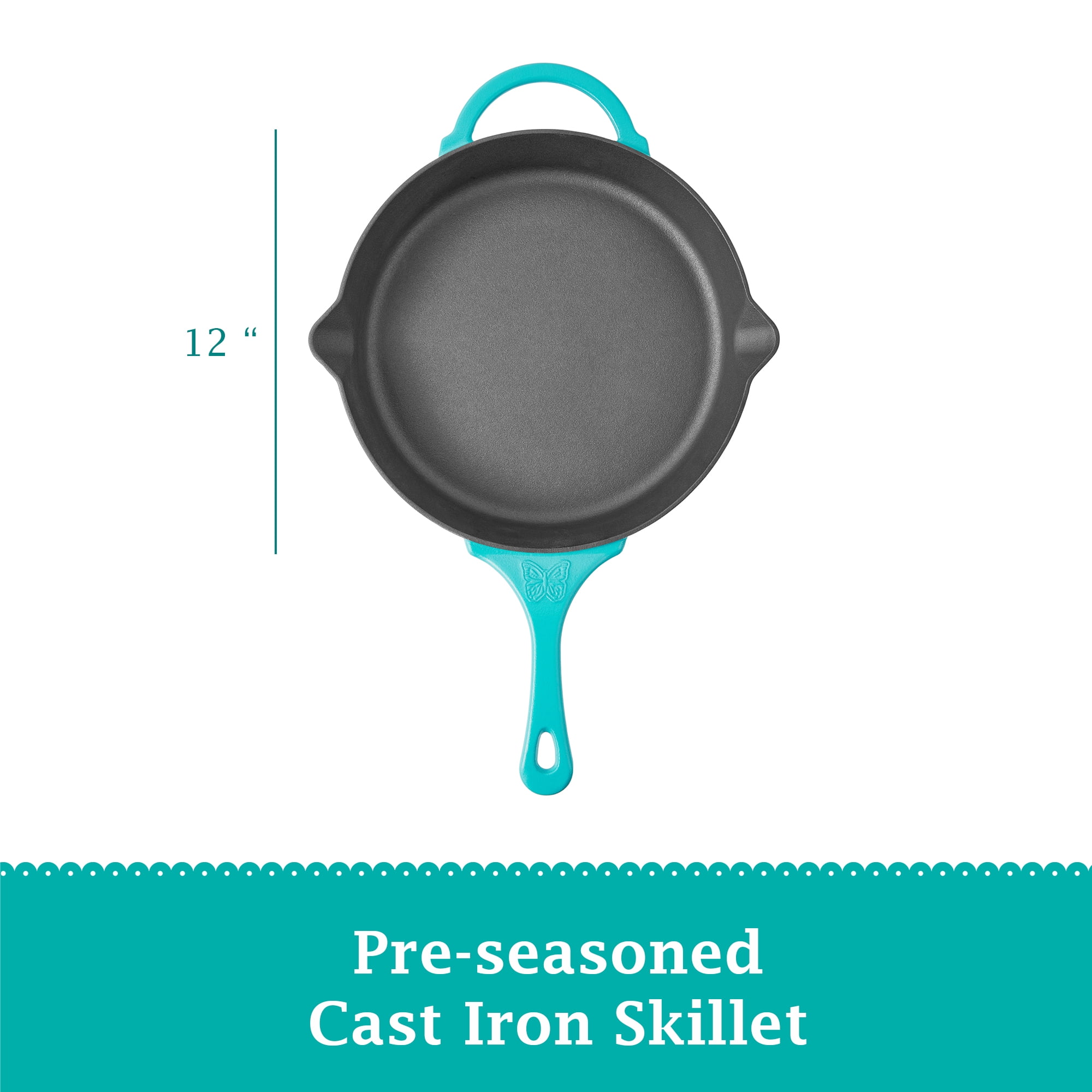 The Pioneer Woman 12-Inch Round Nonstick Interior Cast Iron Fry Pan