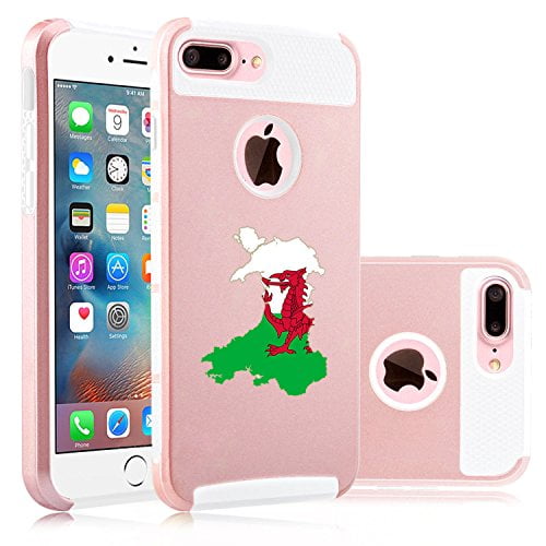 For Apple (iPhone 8 Plus) Shockproof Impact Hard Soft Case Cover Wales Welsh...