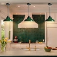 thumbnail image 2 of Claxy Green Barn Style Pendant Light Fixtures with Dark Grey Rods, 2 of 7