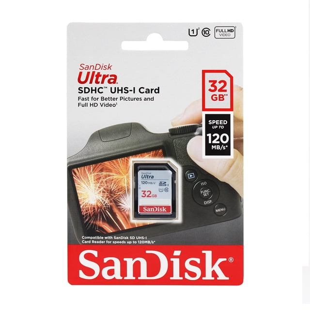 Tarjeta de memoria SanDisk Ultra SDHC 32 GB 80 MB/s C10, paquete de 2