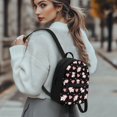 thumbnail image 3 of Eheartsgir Cow Pink Heart Print Zipper Closure Casual Daypack, Lots of Pockets Mini Travel Backpacks with Lightweight for Vacation Work, 3 of 8
