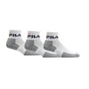 Fila Unisex 3-Pack Super Performance Drymax Quarter Length Sock 1/4 Crew Tennis White, Medium