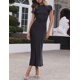 thumbnail image 5 of Vestido Gmeitoey de satén con mangas casquillo en la espalda, de verano, para mujer, 5 of 6