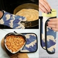 thumbnail image 5 of Yayeee Oven Mitts and Pot Holder Set of 2 Heat Resistant Kitchen Gloves Baking Hot Pad, Blue Wave Pattern, 5 of 5