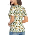 thumbnail image 2 of Goofa Bright Sunflowers Pattern Women's Slim-Fit Short-Sleeve V-Neck T-Shirt,Classic-Fit Short-Sleeve V-Neck T-Shirt-X-Large, 2 of 5