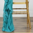 thumbnail image 5 of BalsaCircle Turquoise Premium Solid Curly Chiffon Chair Sashes Wedding Slipcovers, 5 of 6