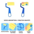 thumbnail image 2 of Blue Sponge Drawing Roller for Kids Art Lessons with Multi Size Patches for Creative Pattern Painting 8 Pieces, 2 of 8