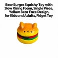 thumbnail image 2 of Bear Burger Squishy Toy with Slow Rising Foam, Single Piece, Yellow Bear Face Design, for Kids and Adults, Squeeze Toy, 2 of 3