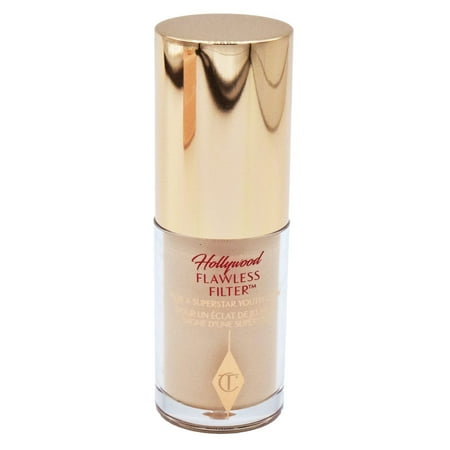 Charlotte Tilbury Mini Hollywood Flawless Filter, Travel Size, 2 Fair - Customizable Face Liquid Makeup Booster, Tinted Primer, Foundation, Highlighter, Moisturizer