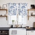 thumbnail image 2 of Blue Botanical Kitchen Curtains Small Short 39 Inch Length, Vintage Botanical Birds Grommet Top Bedroom Living Room Curtains, Light Filtering Cafe Curtain Drapes 2 Panels Set 55''x39'', 2 of 9