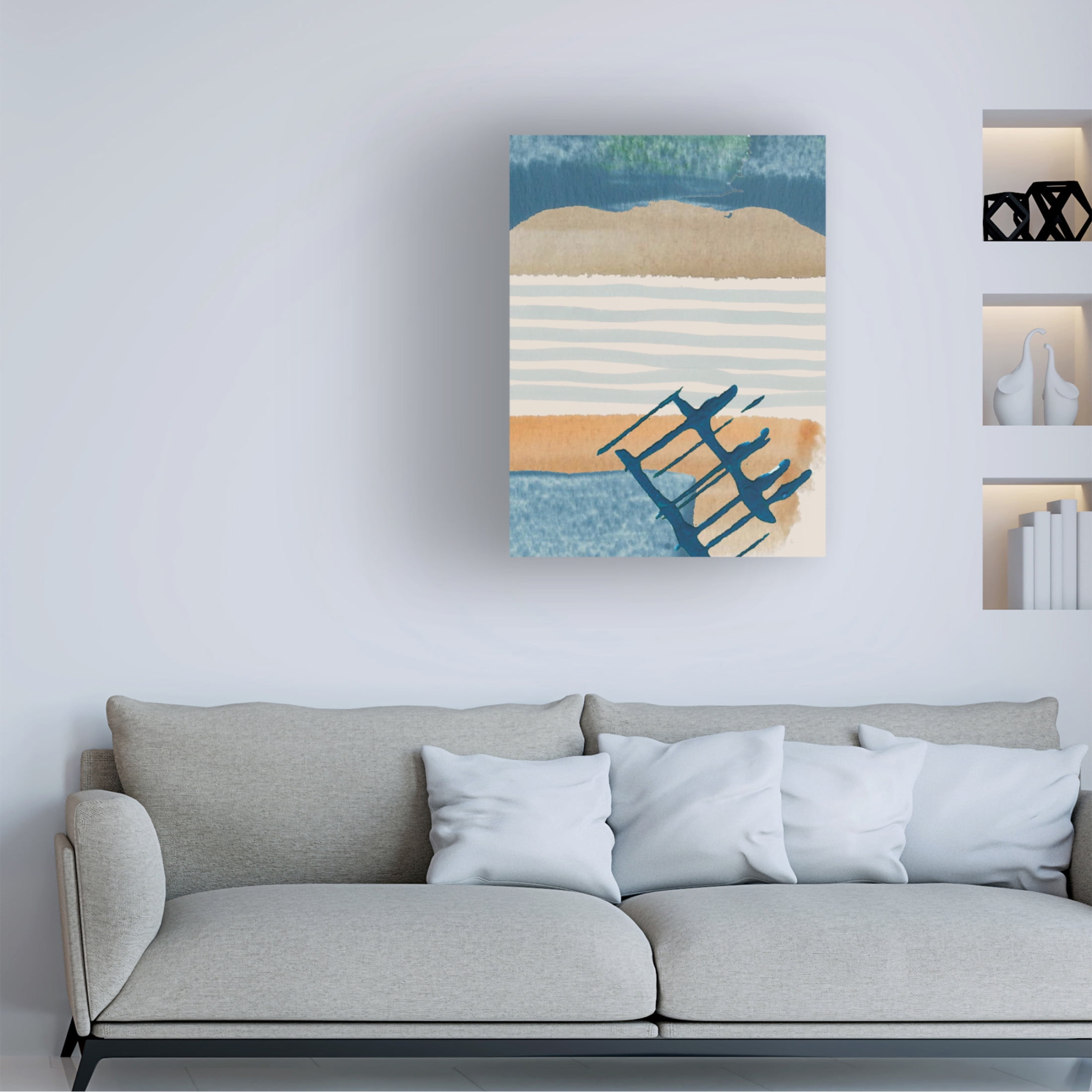 Canvas Wall Art - Maliq 'On The Horizon' Wall Art for Living Room, Bedroom, or Office Décor by Trademark Fine Art - 14 x 19 Inches