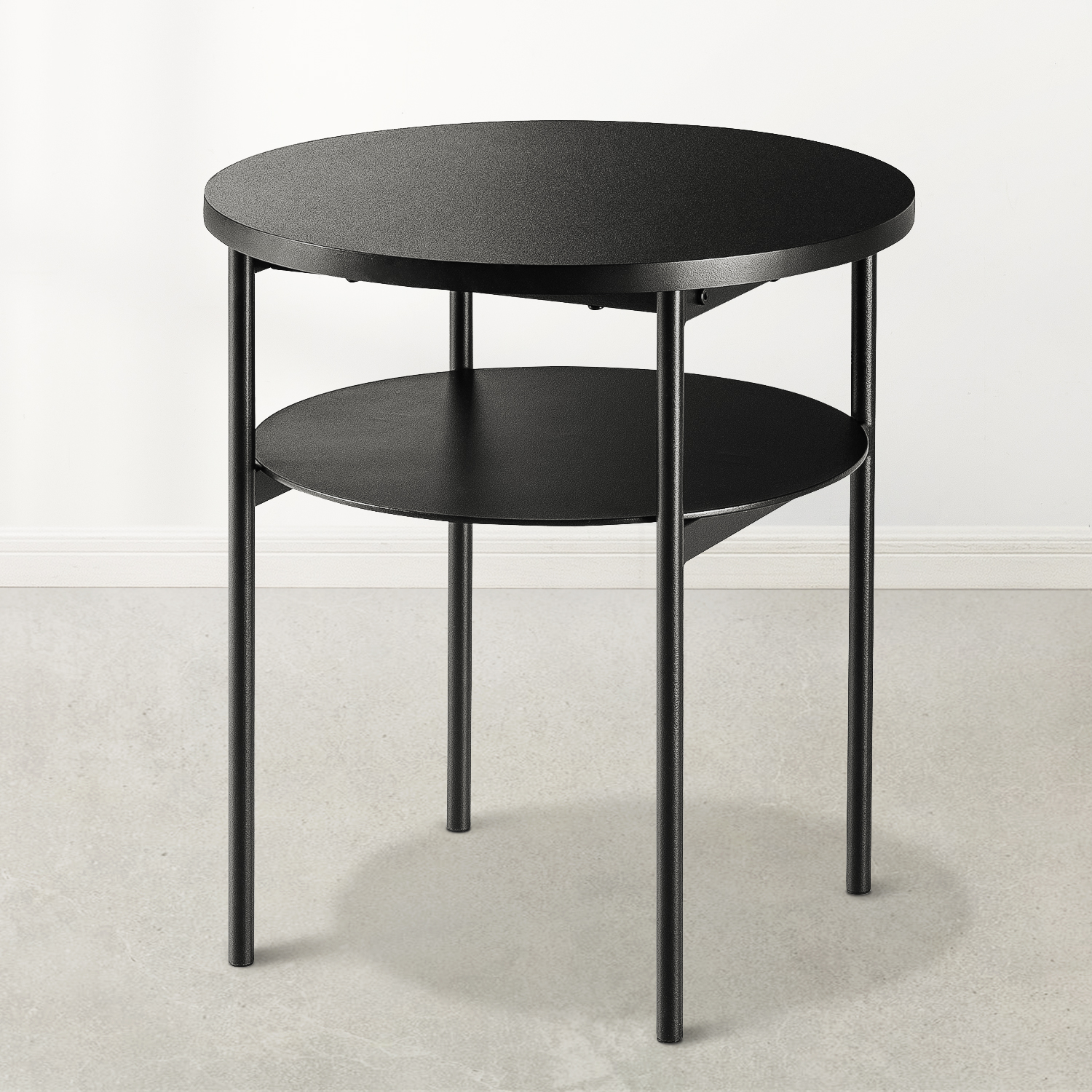 Mellow AIDA Round Multipurpose End & Side Table, Black