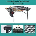 thumbnail image 5 of Table for Grill, Folding Camping Table, Card Table Adjustable Height & Width, Mesh Bag, Side-Pocket Lightweight, Carry Handle for Outdoor, Picnic, Beach, Indoor, 5 of 5