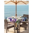 thumbnail image 2 of Blue Purple Flowers Outdoor Tablecloth - 60x60 Inch Square Dining Table Cover, Spring Seasonal Botanical Florals Waterproof Outdoor Table Cloth with Umbrella Hole & Zipper for Picnic/Patio/Party, 2 of 7