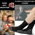 thumbnail image 6 of 4 Pairs Mens Merino Wool Socks, Breathable Hiking Outdoor Warm Winter Socks for Men Cold Weather Mottled Black+Grey (4 pairs), 6 of 7