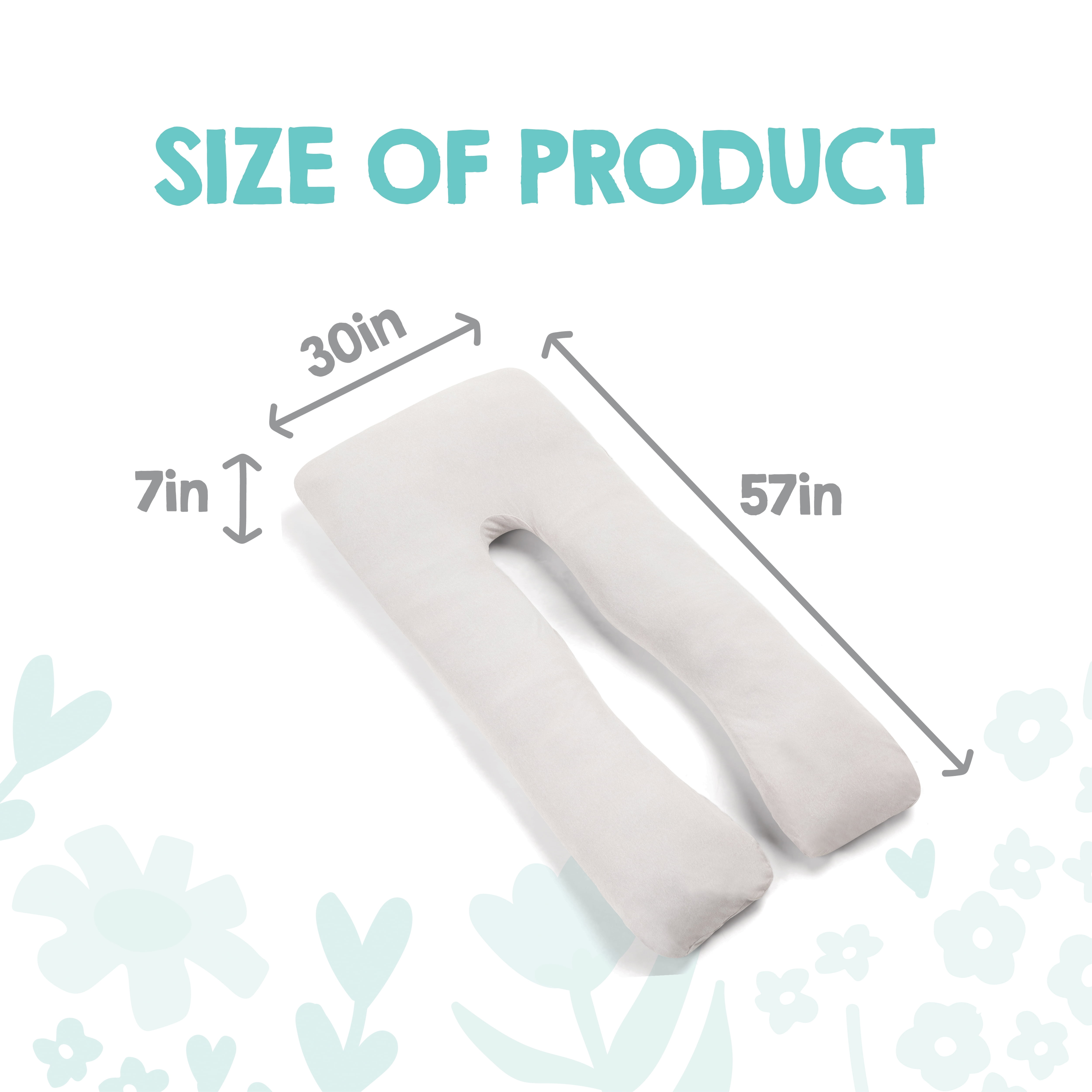 Regalo Premium Ultra Soft U-Shaped Maternity Pillow Full Body Support Grey