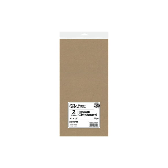 Chipboard 6x12 1X Heavy 52pt Natural 2pc