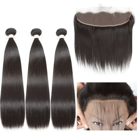 BEAUDIVA Brazilian hair weave bundles with closure straight hair 3