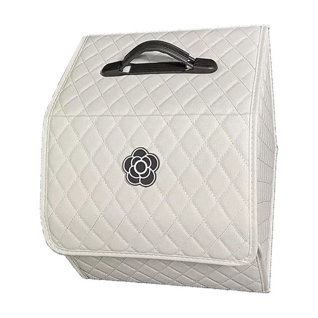 Car Trunk Storage Organizer , KIMISS High Capacity Car Trunk Organizer with Lid Multipurpose Pu Leather Portable Trunk Storage Box with Lid