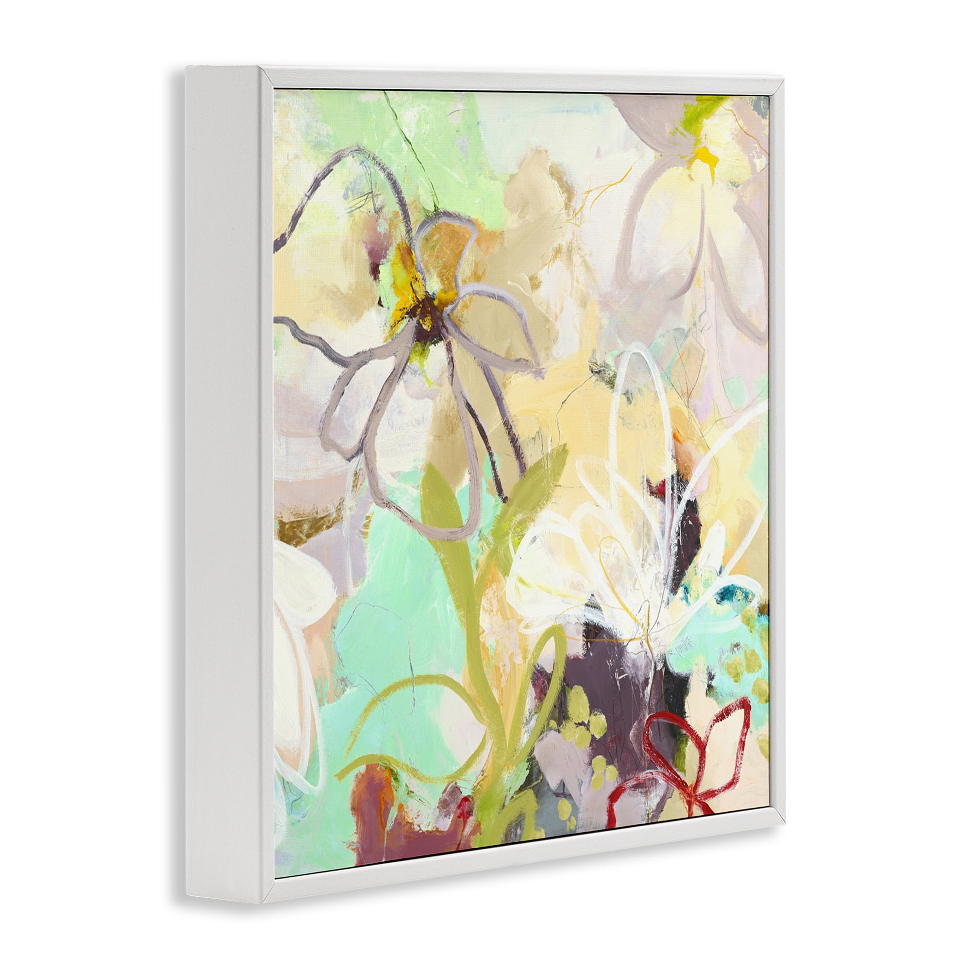 Last Days Of Spring Abstract White Framed Giclee Art, design by Design Fabrikken