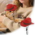 thumbnail image 2 of Pet Cowboy Hat for Dogs and Cats Western Cap Halloween Party Accessory Festival Celebration Headgear for Small Medium Large Pets, 2 of 5