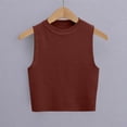 thumbnail image 3 of Mrat Womens Loose Tank Tops Knit Tank Tops for Women Crewneck Sleeveless Stretchy Athletic Tops Pullover Casual Trendy Sweater Vests Blouses Tops S-418 Coffee M, 3 of 7
