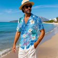 thumbnail image 4 of KUIFORTI Plumeria Mens Casual Shirts Hawaii Dress with Soft Fabric Matching Hawaiian Outfits for Couples Soft and Comfortable Lightweight for Summer Vacation Trip, 4 of 7
